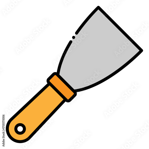 Putty Knife Illustration for Construction and Home Improvement