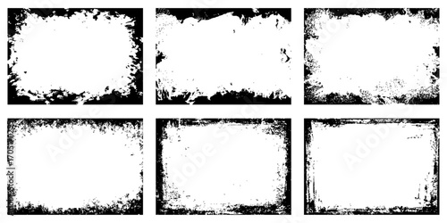 グランジ、テクスチャ、フレーム、セット