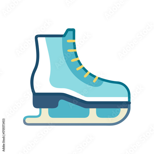 Illustration of a single ice skating boot