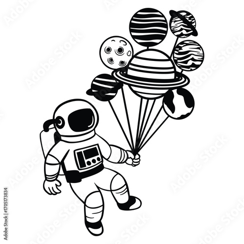 Astronaut Planet Balloons Space Galaxy Spaceman