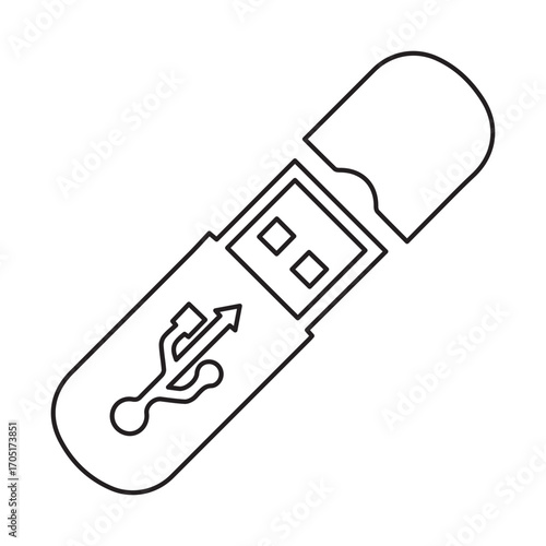 USB flash drive line icon