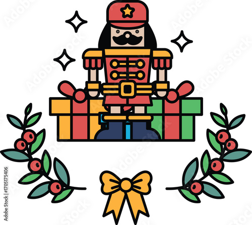 A man dressed in a red costume with a mustache and a star on his hat
