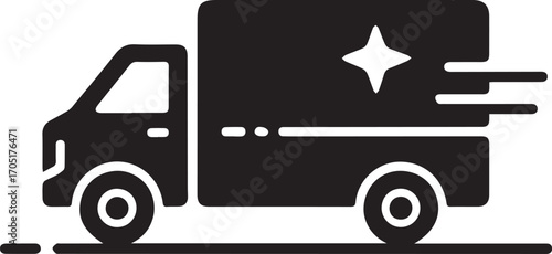 express delivery truck icon vector for courier and logistics service