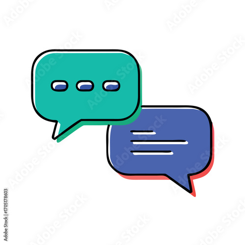 Communicating Ideas Conversationally Two Speech Bubbles Represent Dialog and Discussion Exchange of Thoughts and Feelings Between People