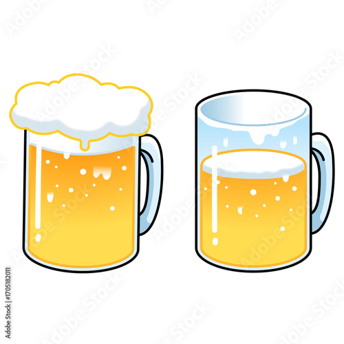 Beer Mugs Vector Illustration
