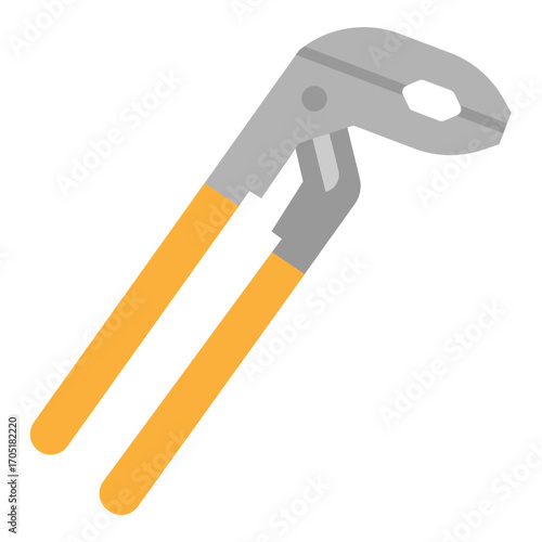 Groove Joint Pliers Isolated on White