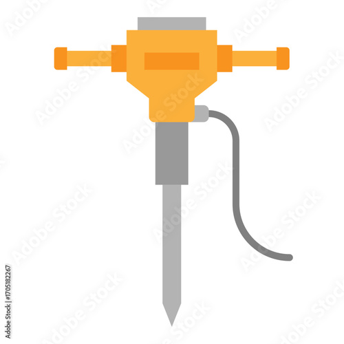 Jackhammer Illustration for Construction and Demolition