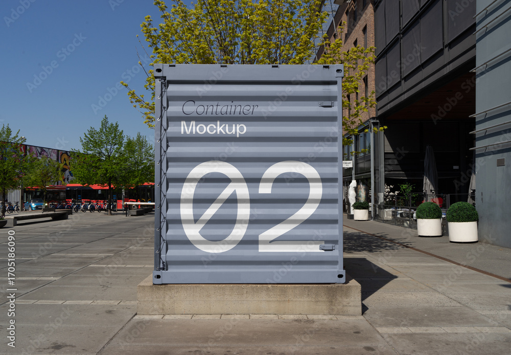 Front View Shipping Container Mockup Stock Template | Adobe Stock