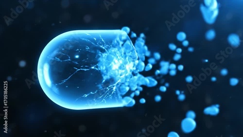 Future of artificial intelligence revealed through glowing blue robotic hand. powerful bionic arm concept symbolizing innovation in medical and digital technology