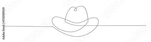 Single Line Drawing of a Cowboy Hat