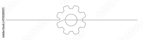 Gear Continuous Line Art Minimalist Design