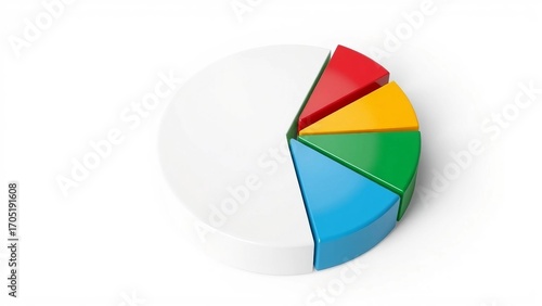 3D pie chart with glossy colorful segments isolated on white background, business data infographic. Free Download 3D pie chart with glossy colorful segments isolated on white background, business data infographic. - GFXLoad