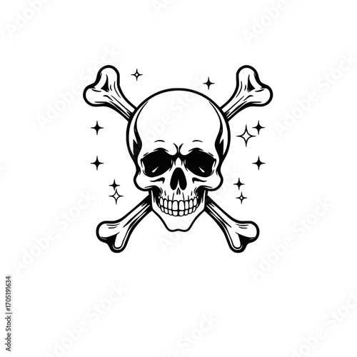 Vector grunge Halloween art design with a calavera and pirata skull symbol 