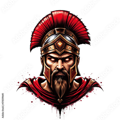 a Roman centurion hero head mascot logo