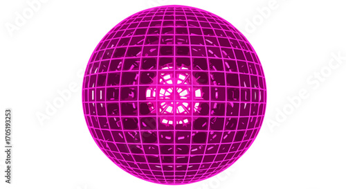 Pink sphere grid abstract 3d model.