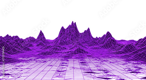 Purple Mountains Digital Landscape.