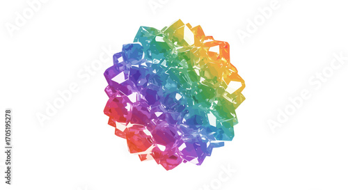 Rainbow Crystal Cluster Abstract Art.