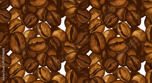 Roasted Coffee Beans Close Up.