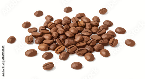 Roasted coffee beans closeup view.