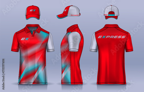 Corporate Work Shirts,t-shirt and cap templates design. uniform for company.	