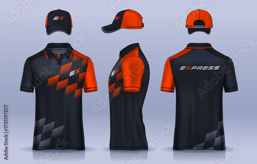 Corporate Work Shirts,t-shirt and cap templates design. uniform for company.	