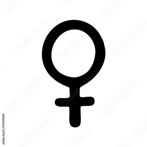 Venus Symbol Representing Femininity and Women's Equality on a Clean White Background