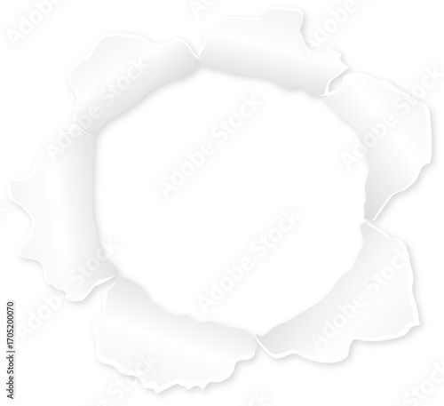 Ripped paper hole illustration
