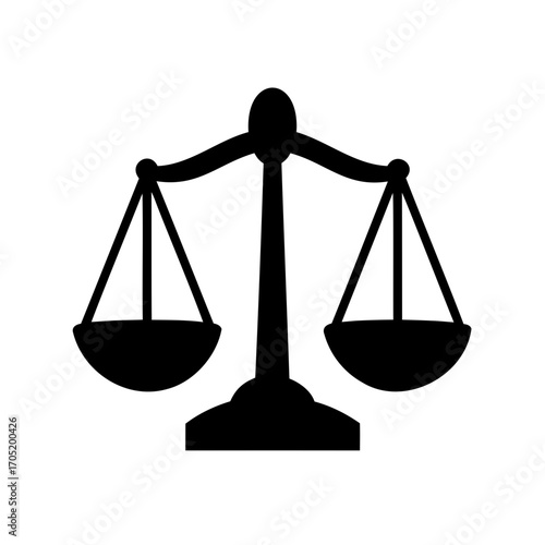 Silhouette of a balance scale representing justice and legal systems concepts