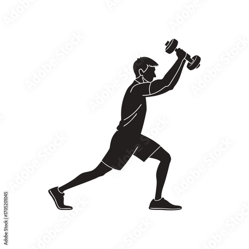Silhouette vector illustration of runners and other people doing sports, dancing, and fitness exercises