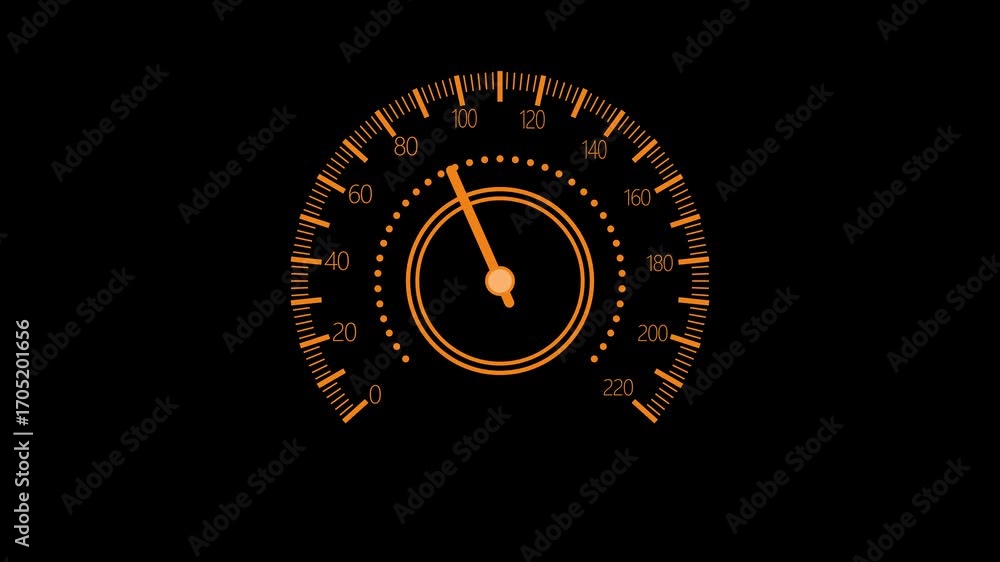 Simple Digital Dashboard Speed Meter Animation in Flat UI Style Stock ...