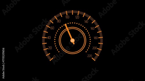 Simple Digital Dashboard Speed Meter Animation in Flat UI Style
