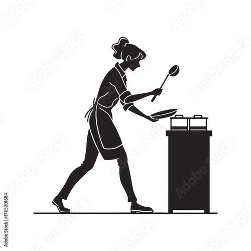 Vector silhouette illustrations of male and female baseball and golf players in a sport competition