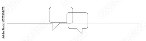 Continuous Line Drawing of Speech Bubbles