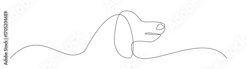 Continuous Line Drawing of a Dog Profile