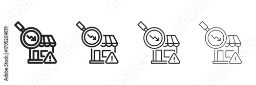 Risk Icon Set With Multiple Line Styles Vector Illustration 