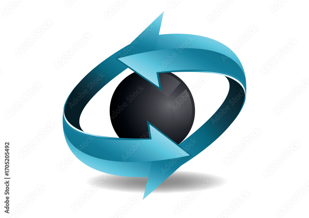 flèche circulaire ronde moderne abstraite futuriste logo-v05