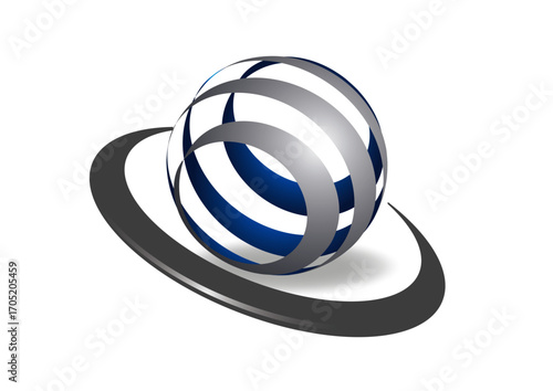 circulaire rond futuriste 3d abstrait-logo-v06