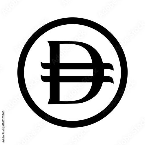Stylized D Letter Symbol Icon