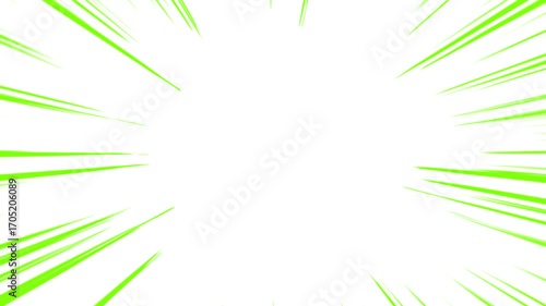 緑色の集中線、マンガ線	