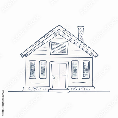 Simple Hand-drawn House Illustration Perfect for Real Estate and Architecture Concepts