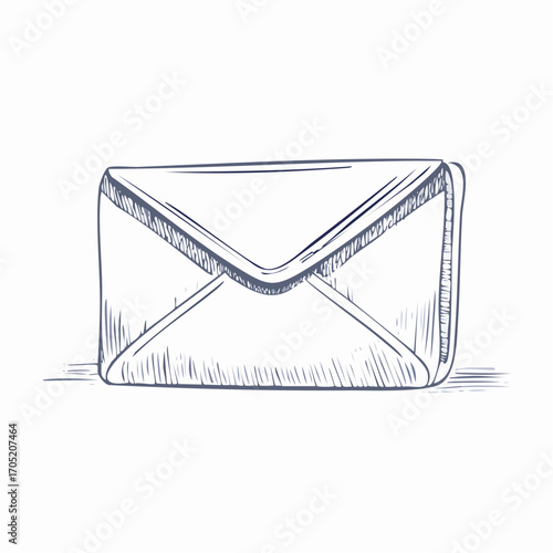 Sketch of a Letter  Hand-Drawn Envelope Illustration for Communication Concepts