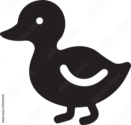 vector illustration of a black and white duck