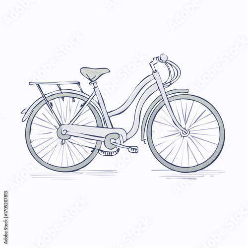 A Simple and Stylish Bicycle Illustration for Recreational Cycling and Commuting, Great for Design