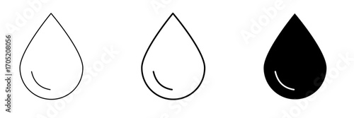 blood drop icons in outline and solid style for medical, donation, and healthcare design isolated on transparent background