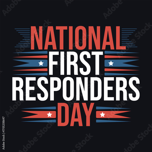 National First Responders Day Typography Poster Design