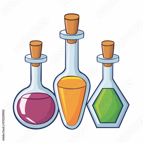 Magical Potions A Trio of Colorful Elixirs
