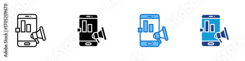 Social Ads Multiple Style Icon Design Vector - Social media advertising campaigns boosting engagement and brand awareness online