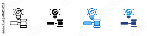 Renewable Energy Policies Multiple Style Icon Design Vector - Renewable energy transition policies promoting clean power, innovation, and sustainable environmental governance