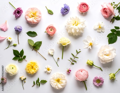 Floral arrangement on white background