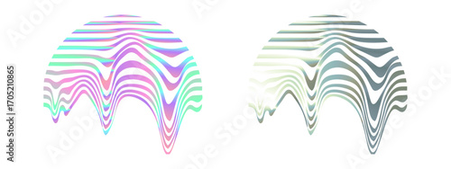 Psychedelic Melting Abstract Shape,Holographic Dripping Circle,Y2K Aesthetic Melting Icon